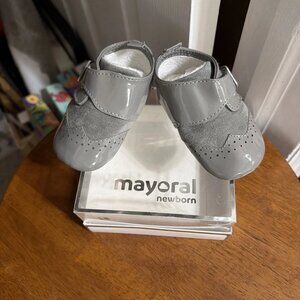 Mayoral Newborn Baby Shoes In Gray - Size 18 - NIB